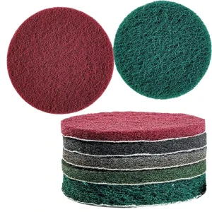 Wear Resistant Red Aluminum Oxide Sponge Cellulose Non Woven Scouring Pad Cleaning Disc 125mm Diameter 1cm-1.2cm