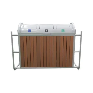 Weather Resistant Outdoor Trash Bin Large Capacity Street Side Standing Waste Container
