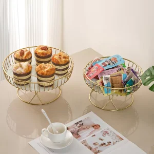 Welded Metal Fruit Tray and Decorative Plate for Home, Kitchen, and Living Room