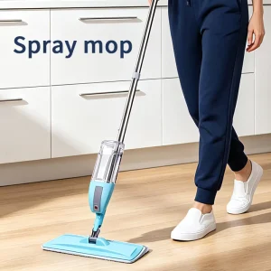 Wet Dry 360 Rotating 360 Swivel Refillable Tank Replaceable Pad Large Panel Microfiber Flat Water Spray Mop