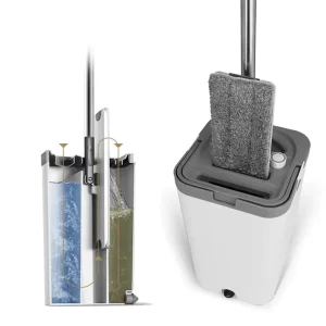 Wet and Dry Separate Microfiber Cleaning Mop with Hands Free Bucket Mop and Easy to Use