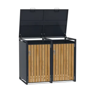 Wheelie Bin Cover Outdoor Low Maintenance Outdoor Trash Can Storage Garden Rubbish Bin Storage Enclosure for 1 2 3 4 Bins