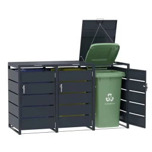 Wheelie Bin Storage Outdoor Open Top Waterproof Galvanized Steel 120L 240L Customizable Size Waste Garbage Can Sheds Recycle Bin