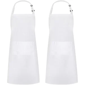White Apron Custom Embroidery Printing Milk Tea Coffee Flower Shop Baking Nail Hot Pot Shop Work Clothes Adjusting Buckle Apron