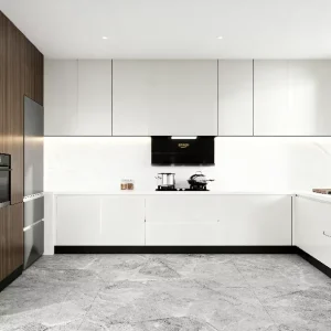 White Customized Kitchen Cabinets for Villa or Apartment
