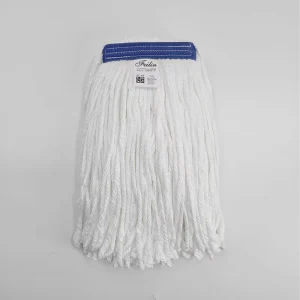 White Fiber Water Absorbent Removable Blue Webbing Mop Head for Hospital Hotel