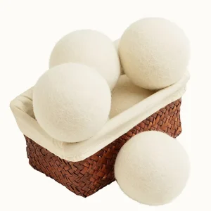 White Fluffy Wool Ball Moisture Absorbing Felt Drying Ball for Clothes for Washing Machine & Dryer Laundry Ball & Disc