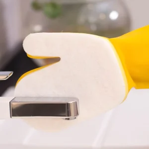 White Sponge Scouring Pad Latex Cleaning Gloves Household Rubber Gloves Multi Purpose Cleaning