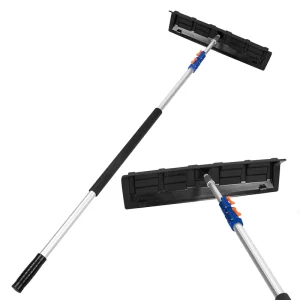 Wide Scratch Free Snow Shovel with 12 Foot Extension Pole for Remove Roof House Solar Panels Car