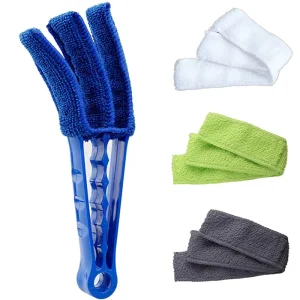Window Blind Cleaner Duster Brush with 1pc Towel Cloth Sleeves for Window Blinds Air Conditioner
