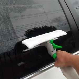 Window Cleaner Squeegee Spray Scrub Scrape Microfiber 3 in 1 Window Tint Tools for Window, Glass, Mirror Cleaning