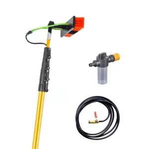 Window Cleaning Tool Water Fed Solar Panel Cleaning Tool 30Cm Brush Head with Soap Dispenser