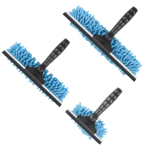 Window Squeegee Trio 3 Sizes For Glass Maintenance Rubber Squeegees Chenille Window Cleaning Squeegee