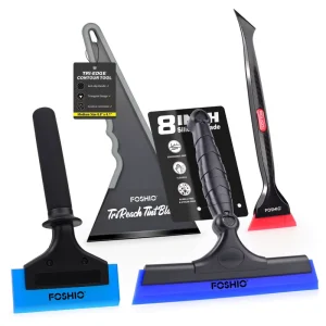 Window Tint Cleaning Squeegee Set 5″ 8″ Water Blade Scraper for Commercial Glass Washing Home Window Cleaner Tool Kit
