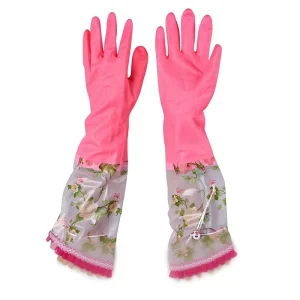 Winter Kitchen Dishwashing Household Latex Gloves Thickened Waterproof Wear Resistant Non Slip Oil Proof Cleaning Gloves