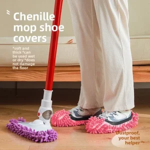 Wipe Slippers Lazy Shoe Cover Household Chenille Rag Mopping Housework Rectangular Mop Head Removable Washable Silent Reusable