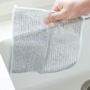 Wire Dishwashing Rag for Wet and Dry Dish Cloths for Washing Dishes Cleaning Pads Steel Scrubber for Cookware
