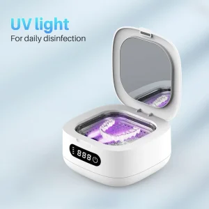 Wireless Ultrasonic Dental Pod with Digital Display for Braces Retainers Glasses and Jewelry