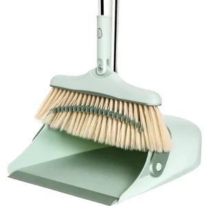 With Comb Teeth Broom and Dustpan Set 4 in 1 Long Handle Broom and Dustpan