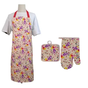 Women’s Cotton Waist Oven Mitts Pot Holder Sleeveless Kitchen Apron Practical Stylish Kitchen Accessories