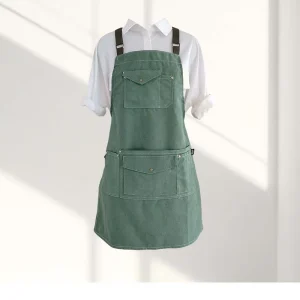 Women’s Men’s Thick Durable Bib Sleeveless Apron Customized Logo Adult Anti-Fouling Household Kitchen Fashionable Work Food