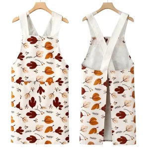 Women’s Sleeveless Oil proof Breathable Canvas Workwear Apron Tie free Waist Cooking Kitchen
