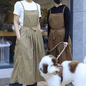 Women’s Summer Thin Cotton Apron Cross Border Foreign Trade Long Pleated Water Repellent Nail Beauty Shop Cover Waist