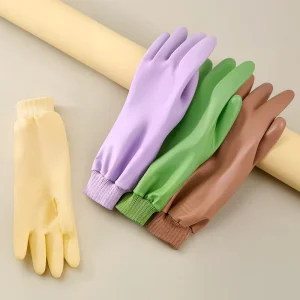 Women’s Thick Nitrile Durable Dish Washing Gloves with Protection for Kitchen Use Waterproof Working Gloves
