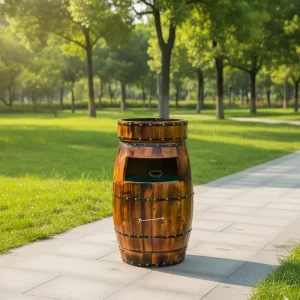Wood Farmhouse Outdoor Ice Buckets and Beverage Tubs Waste Bin for Camping and Garden Use
