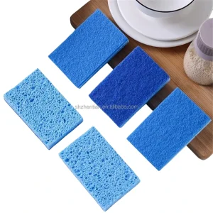 Wood Pulp Dishes Sponge Kitchen Dishwashing Cleaning Scrub Sponge Pack Non Scratch Cellulose Kitchen Sponge