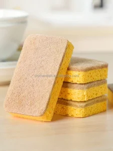 Wood Pulp Dishes Sponge Kitchen Dishwashing Cleaning Scrub Sponge Pack Non Scratch Cellulose Kitchen Sponge