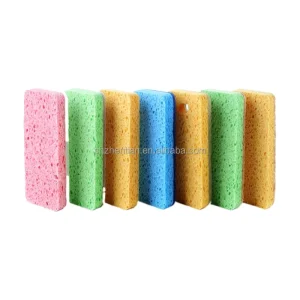 Wood Pulp and Natural Sisal Hemp Double Sided Cleaning Sponges Non Scratch Wood Pulp Sponges