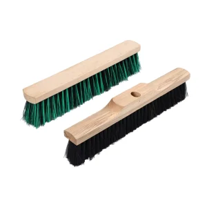 Wooden Block Stiff Bristle Garden Sweeping Brush Outdoor Broom Head Floor Push Broom