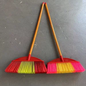 Wooden Broom and Mop Handles with Soft Bristles Eco Friendly PVC Coated Plastic Dustpan