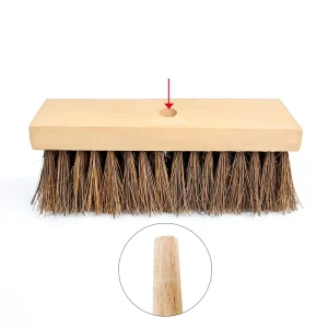 Wooden Broomstick Cleaning Concrete Decks and Patios, 12 Inch Heavy Duty Portable Floor Squeegee