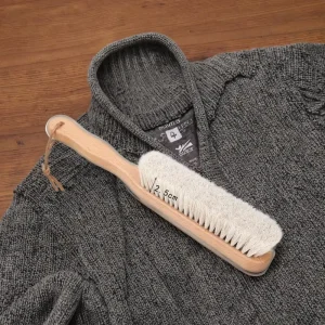 Wooden Cashmere Comb Clothes Brush Lint Brush for Suits Cashmere Wool Velvet Suede and Pet Hair Large Black Walnut Wood Handle