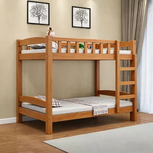 Wooden Children’s Bunk Bed with Desk