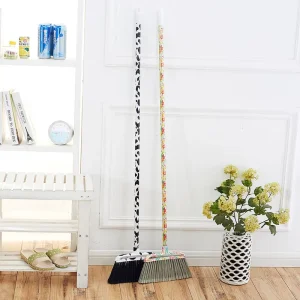 Wooden Handle Floor Sweeping Brush Broom with Dustpan PET and PP Broom Head for Home and Garden Cleaning and Mopping