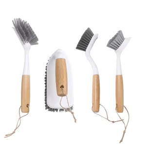 Wooden Handle Kitchen Brush Set Pan Dish Brush Eco Friendly Household Products Cleaning Brushes Bottle for Kitchen