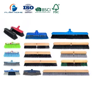 Wooden Heavy Duty 18-24 Inch Long Handle Push Broom Stick Dustpan Deck Driveway Garage Yard Patio Home