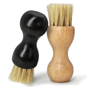 Wooden Mini Shoe Brush Soft Bristles Cleaning Polish Brush with Short Handle