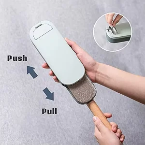 Wooden Pet Grooming Cleaner Dog Cat Fur Hair Lint Remover Brush With Self Cleaning Base