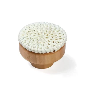 Wooden Round Furniture Pull Knob, White
