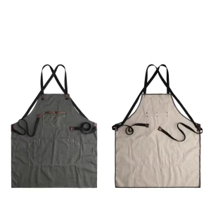 Work Apron Chef Aprons for Women Men with Large Pockets Canvas