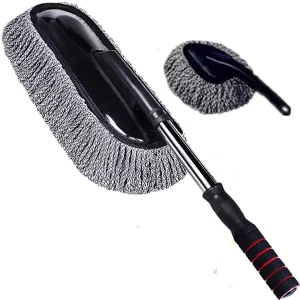 X-070301 Retractable Plastic Fiber Wax Mop Car Wash Dust Removal Cleaning Tool Paint Damage Wax Brush Dust Free Car Duster