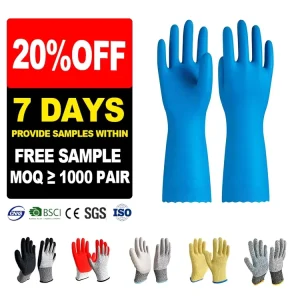 XL Rubber Household Gloves Waterproof Latex Cleaning Gloves Anti Cut Anti Slip Arthritis Therapy Kitchen Work