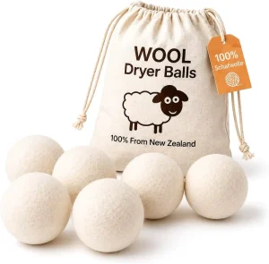 XL Tumble Dryer Balls Sheep’s Wool Wash and Laundry Balls Fabric Softener for Washing Machine Shortens Drying Time