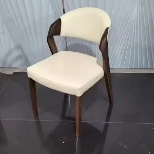 XY best Modern Solid Wood Home Furniture Leather Back Dining Chair with Soft Cushion for Hotel & Villa Use