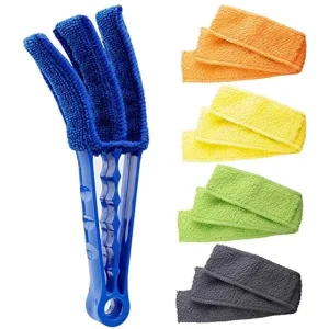 Y0028 Durable Eco Friendly Nylon Blinds Cleaner Cloth Brush Plastic Handle for Vent Air Conditioner Electric Fan Duster Washable
