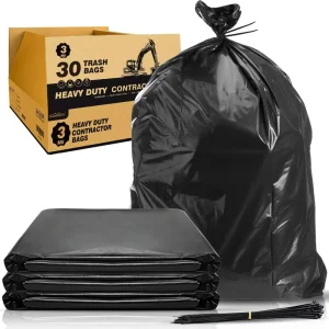 YC Customized Plastic 55 60 Gallon Rubbish Trash Bag Heavy Duty Large Black Plastic Bags Flat Hotel Large Commercial Garbage Bag